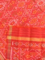 Fire-Orange pure silk Patola Dupatta - Image 3