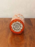 Orange White Tholu Bommalata Pen holder - Image 2