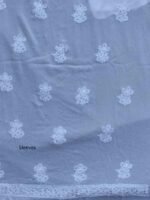 Chikankari, Mukaishwork White Georgette Kurta Fabric - Image 3