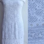 Chikankari, Mukaishwork White Georgette Kurta Fabric