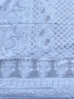 White Chikankari mukaish georgette Kurta Fabric - Image 2