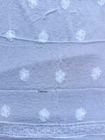 White Chikankari mukaish georgette Kurta Fabric - Image 3