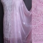 Pale-Pink georgette Chikankari Dress-material