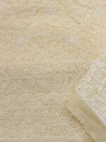 Pale-Yellow Chikankari cotton dress-material - Image 4