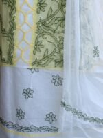 Light-yellow, white chikankari cotton Ladies suit - Image 2