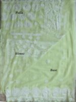 Light-yellow Georgette Chikankari Sari - Image 4