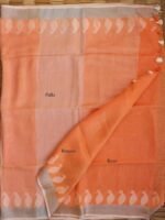 Pastel Orange Pure Linen Saree - Image 3