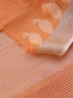 Pastel Orange Pure Linen Saree - Image 2