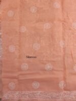 Pastel Orange Chikankari cotton Kurta Fabric - Image 4
