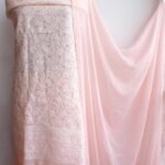 Pastel-Orange cotton Chikankari Dress-material
