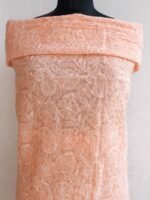 Pastel Orange Chikankari cotton Kurta Fabric - Image 2
