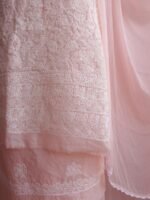 Pastel-Orange cotton Chikankari Dress-material - Image 3