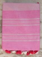 Pastel-Pink Linen Cotton Saree