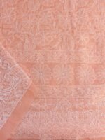 Pastel Orange Chikankari cotton Kurta Fabric - Image 3
