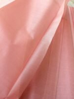 Peach-Orange Paper Tussar Silk Fabric - Image 2