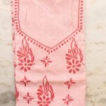 Peach Chikankari Cotton Ladies Kurti