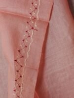 Peach Pure Silk Kurta fabric for Men - Image 4