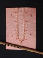 Peach Pure Silk Kurta fabric for Men