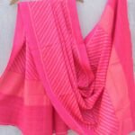 Peach Pink Patan Patola Woolen Shawl