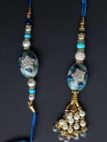 Peacock-Blue Bhaiya-Bhabhi Rakhi - Image 2