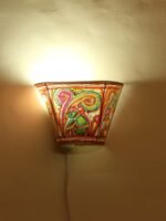 Peacocks, small Tholu Bommalata wall Lamp