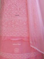 Pink-Peach cotton Chikankari Dress-material - Image 3