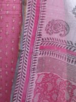 Pink and White Kota Dupatta Cotton Kurta - Image 3