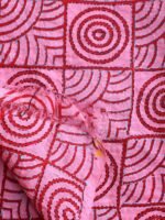 Pink Block-Printed Kantha Embroidered Silk Dupatta - Image 2
