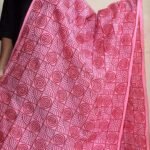 Pink Block-Printed Kantha Embroidered Silk Dupatta