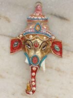 Pink Mukut Enamelled brass Ganesha