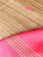 Pink eri silk palla, Beige katiya-Tussar-silk Sari - Image 2