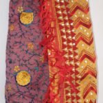 RosePatch Pink, zig-zag Yellow Phulkari Dupatta