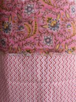 Pink, Yellow, White Sanganeri cotton Dress-material - Image 3