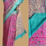 Madhubani on Purple Muga-Tussar silk sari