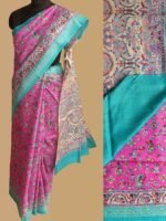 Madhubani on Purple Muga-Tussar silk sari