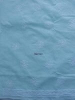 Powder Blue cotton Chikankari Dress-Material - Image 4