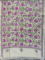 Purple Roses Nakshi Kantha Tassar silk Dupatta - Image 3