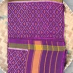 Purple, Off-white pure silk Patola Dupatta