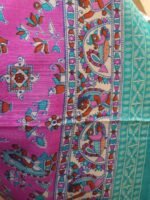 Madhubani on Purple Muga-Tussar silk sari - Image 3