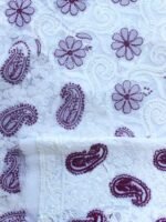 Purple and white chikankari cotton Dress-material - Image 2