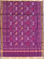 Purple Hathi popat pure silk Patola Dupatta - Image 3