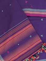 Purple Mirrorwork cotton Bhujodi Dress-material - Image 3