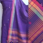 Purple Mirrorwork cotton Bhujodi Dress-material