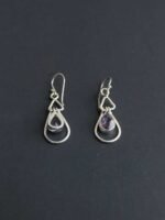 Purple stone, Drop-shape Silver Earrings - Image 2