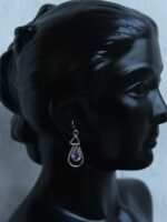 Purple stone, Drop-shape Silver Earrings - Image 3