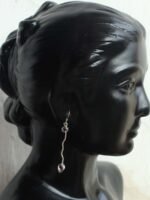 Purple stone, Long, silver dangle Earrings - Image 3