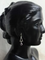 Purple stone, small, real silver Earrings - Image 3