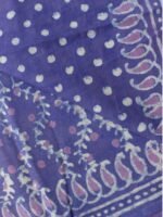 Purple and Pink Block-Print mul-cotton Sari - Image 3