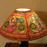 Radha-Krishna Round Tholu-Bommalata Lampshade