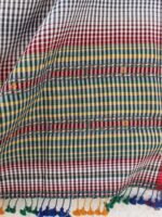 Red, black, white stripes Bhujodi cotton Dupatta - Image 3